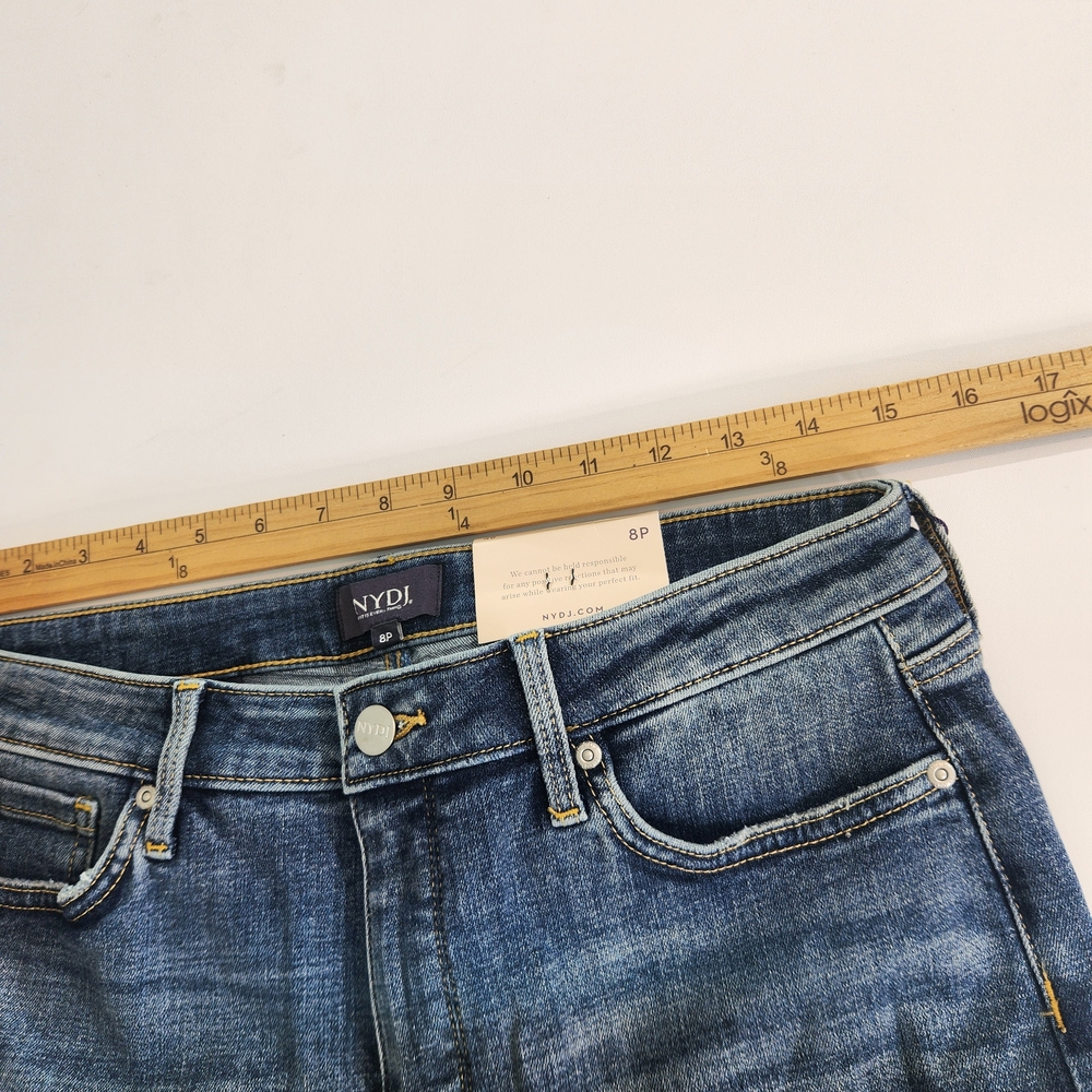 Nydj Womens Size 8P Petite Jeans Crop Wide Leg pedal pusher seline Stretch 01 - Picture 11 of 15